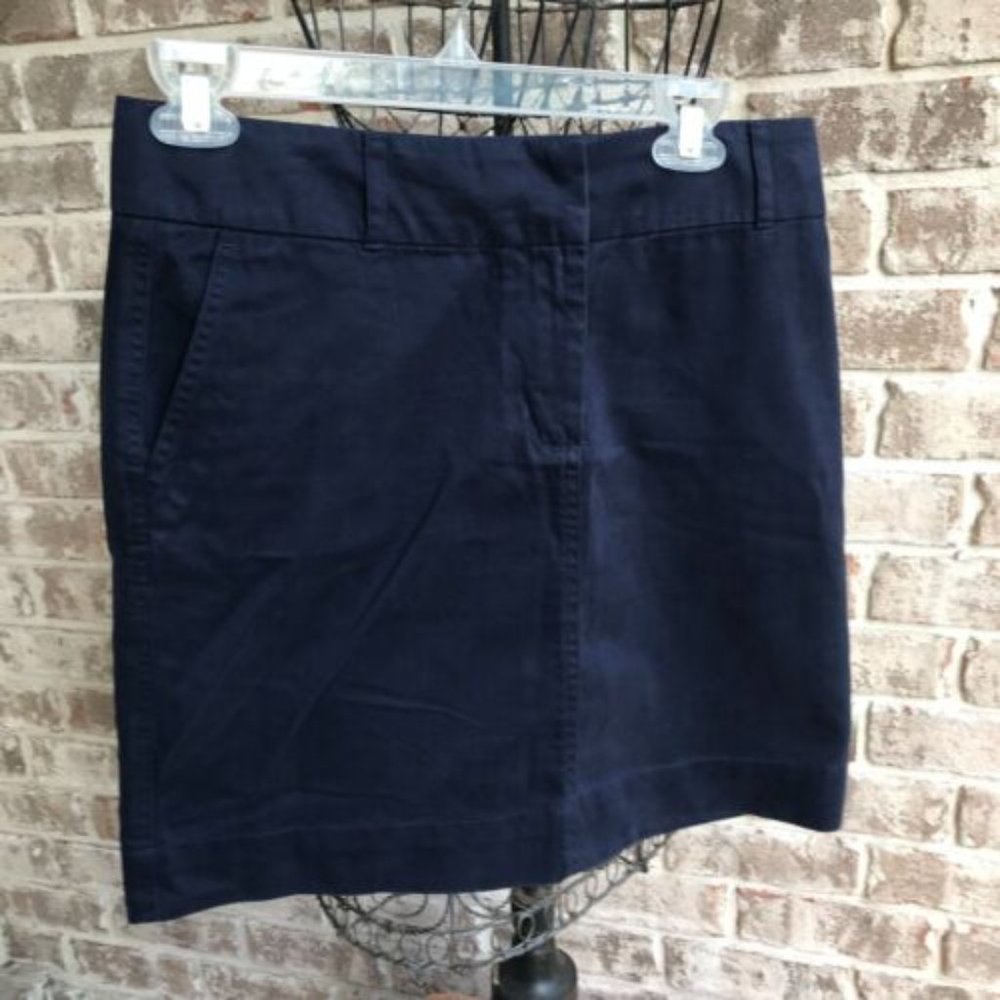 Vineyard Vines Skirt Size 4 Navy Blue Casual Front Hook Zip A Line Retro…